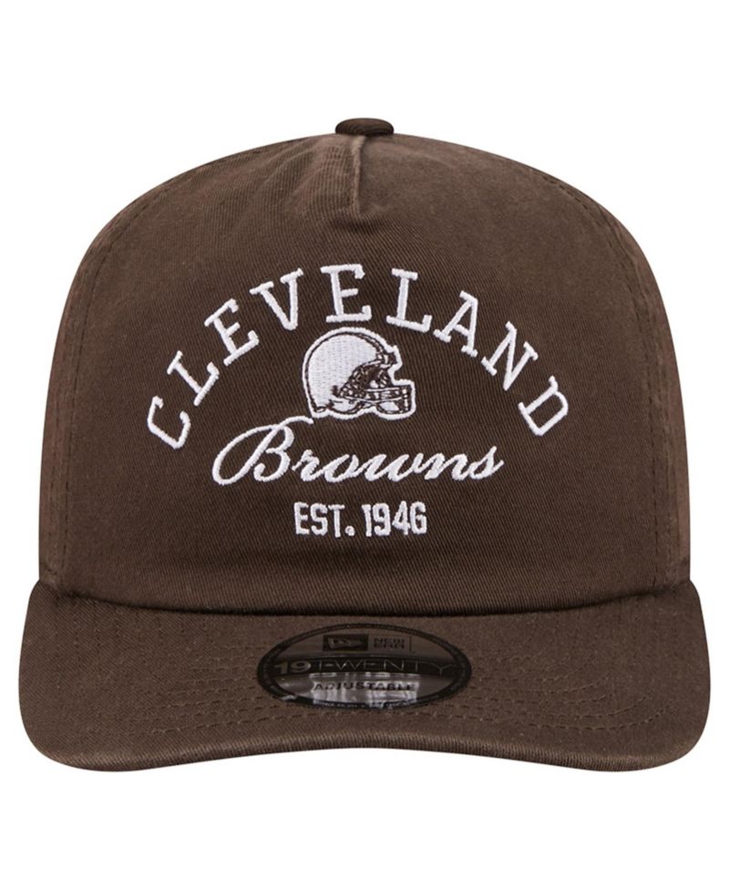 Men's Brown Cleveland Browns Stacked 19TWENTY Adjustable Hat