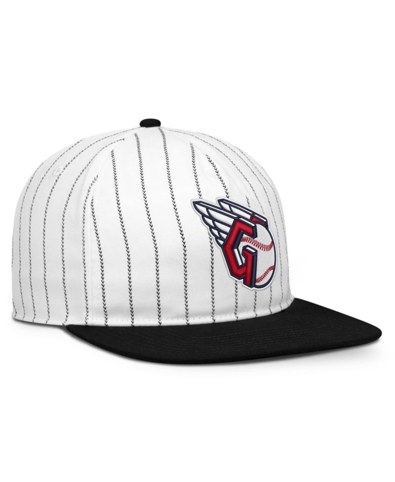 Men's White/Black Cleveland Guardians Cooperstown Collection Pro Adjustable Hat