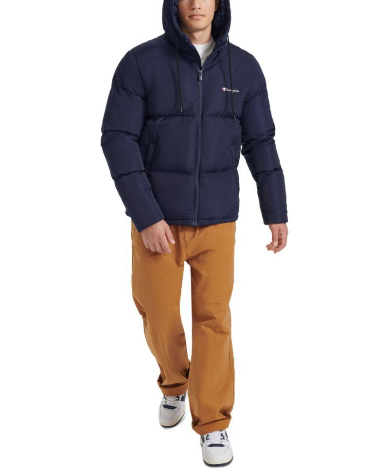 Men's Quilted Full-Zip Hooded Puffer Jacket