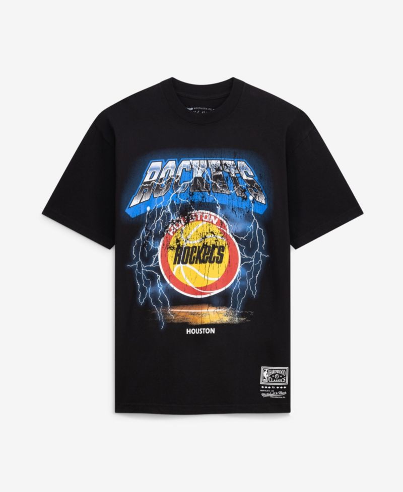 Men's Black Houston Rockets Lightning T-Shirt