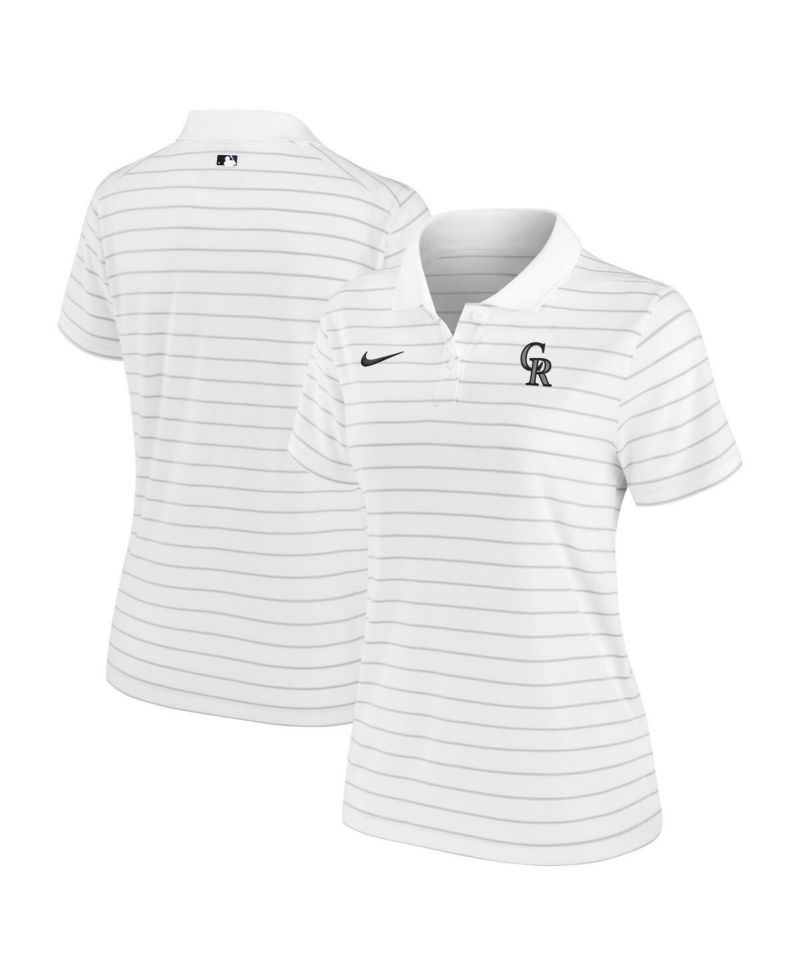 Women's White Colorado Rockies Authentic Collection Victory Performance Polo Shirt