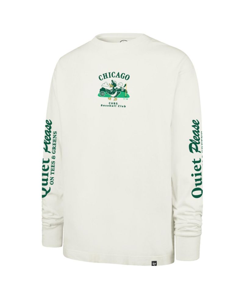 Men's Cream Chicago Cubs Quiet Please Foundation Long Sleeve T-Shirt