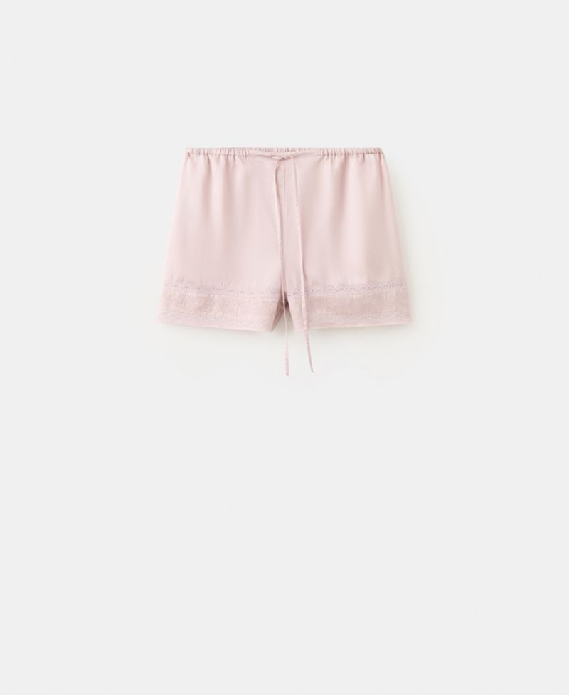 Women's Lace Detail Pajama Shorts