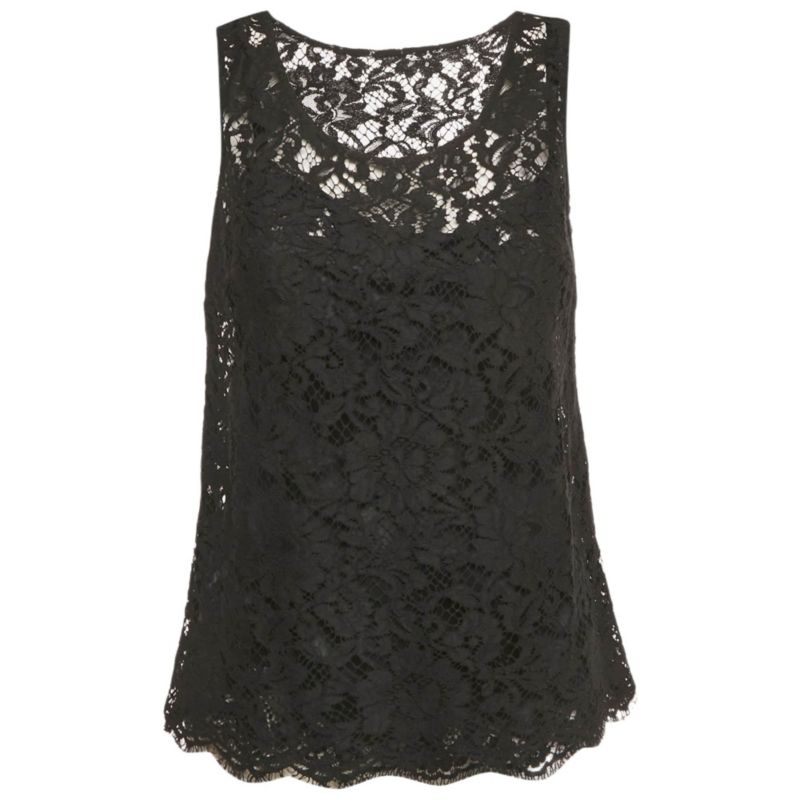 Women's Black Lace Sleeveless Top