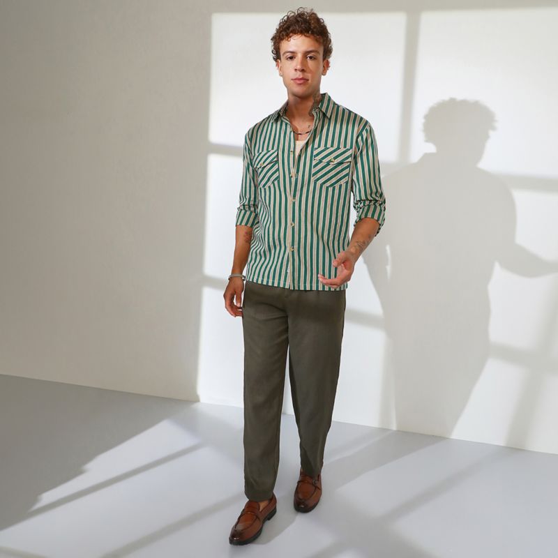 Men's Candy Striped Oversized Shirt