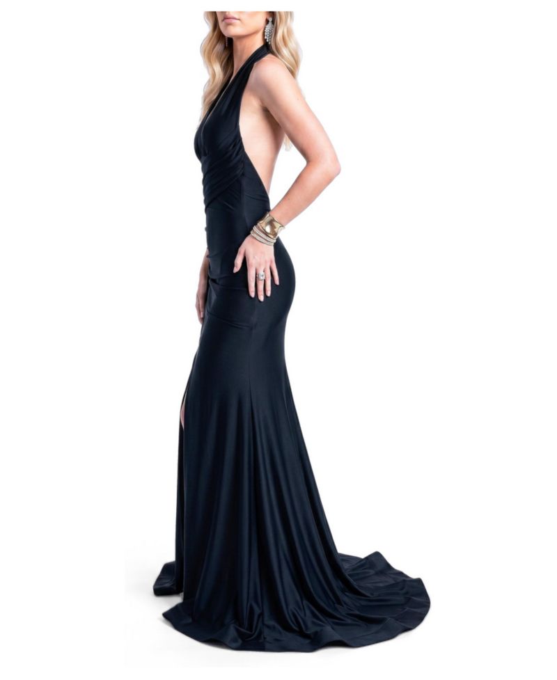 Women's Ruched Halter Mermaid Gown