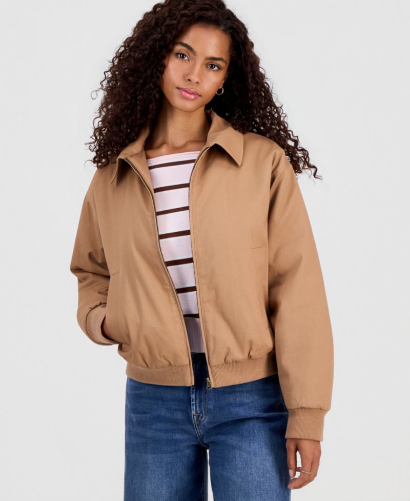 Juniors' Twill Bomber Jacket