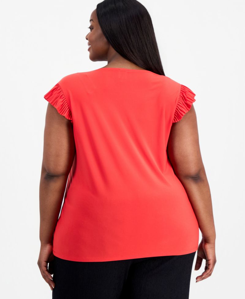 Petite Ruffled Sleeveless Top
