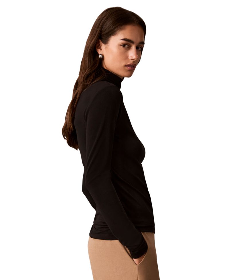 Women's Long-Sleeve Crepe Jersey Top