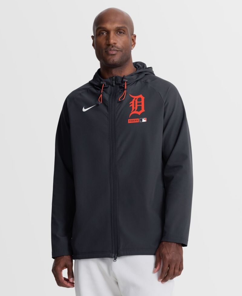 Men's Navy Detroit Tigers Authentic Collection Raglan Therma-FIT Full-Zip Hooded Jacket