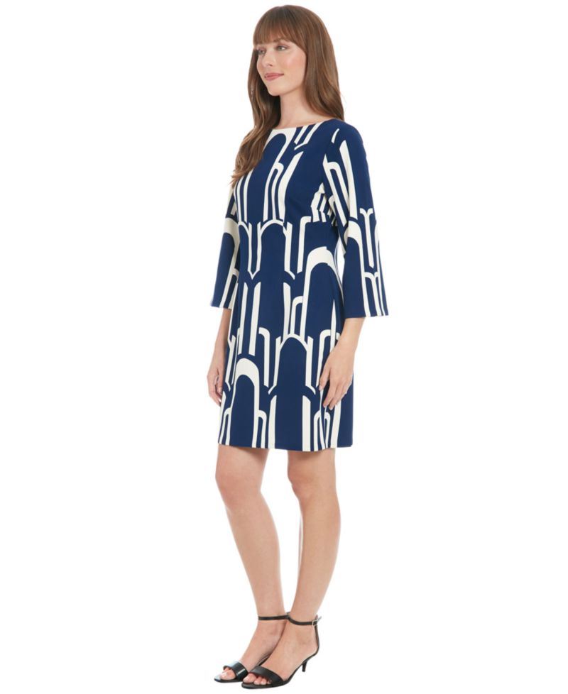 Women's Boat Neck Mini Sheath Dress