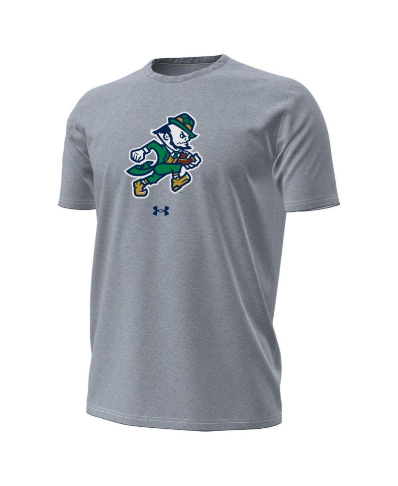 Men's Gray Notre Dame Fighting Irish Leprechaun Performance T-Shirt