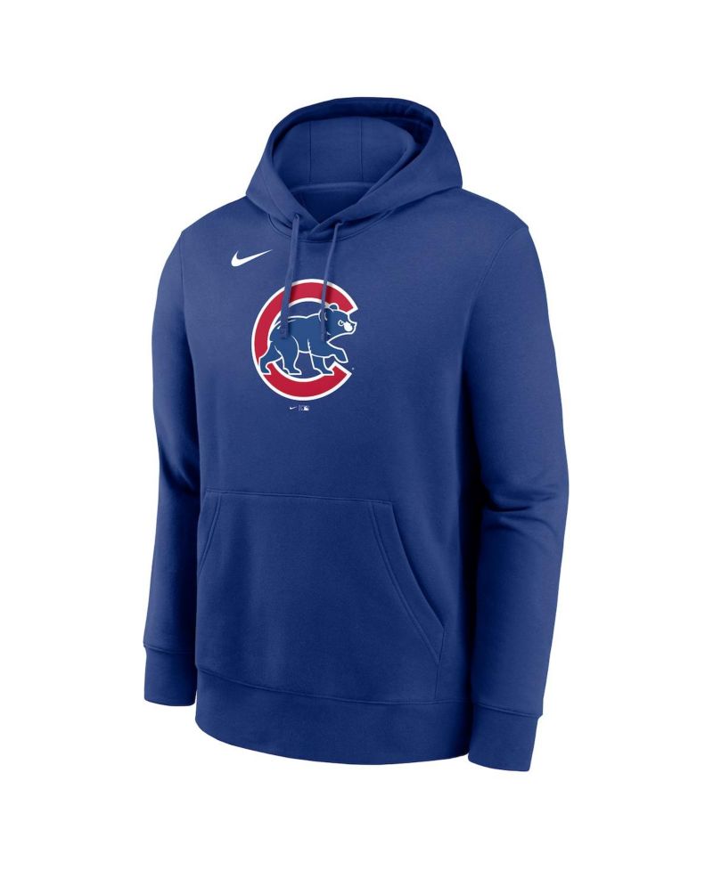 Men's Royal Chicago Cubs Logo Club Fleece Pullover Hoodie