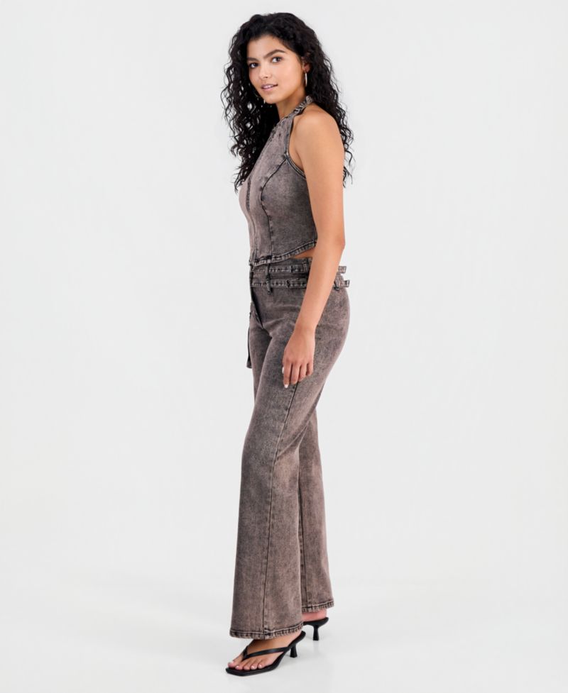 Women's Dirty Denim High-Rise Straight Jeans