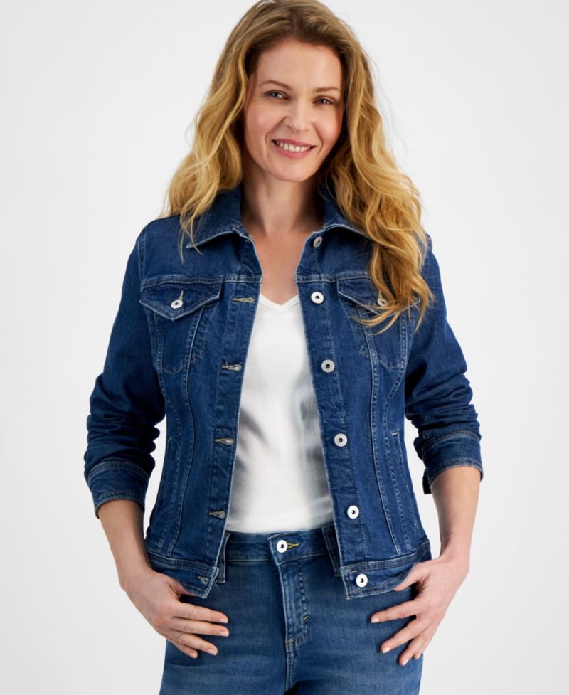 Petite Classic Denim Trucker Jacket