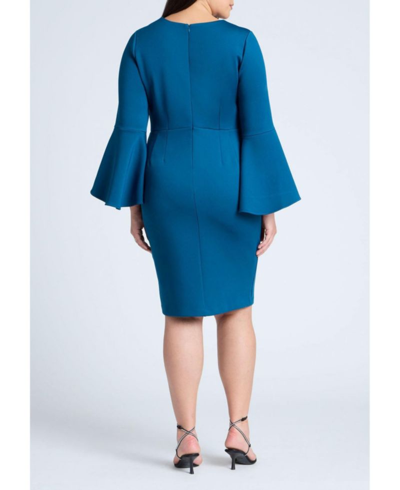 Women's Flare Sleeve Scuba Dress