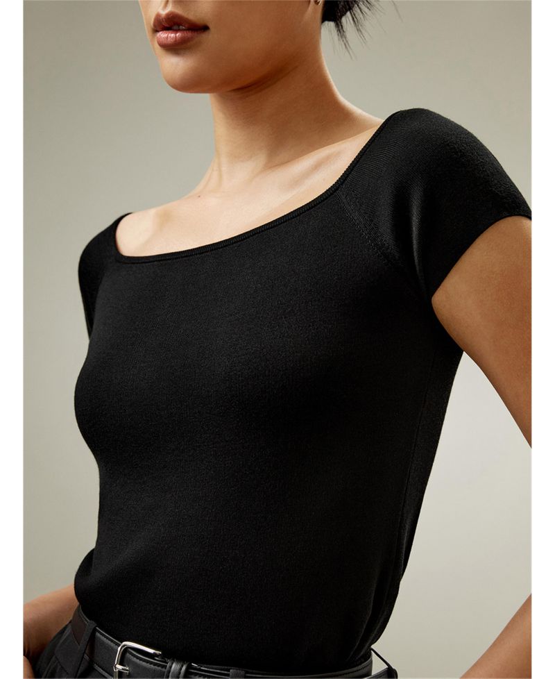 Women's Off-Shoulder Silk Sweater Top