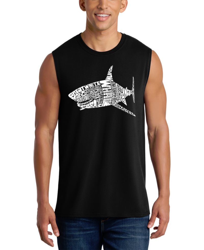 Men's Shark Word Art Tank Top