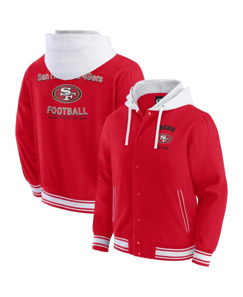 Darius Rucker Collection by Men's Scarlet San Francisco 49ers Full-Snap Hoodie Jacket