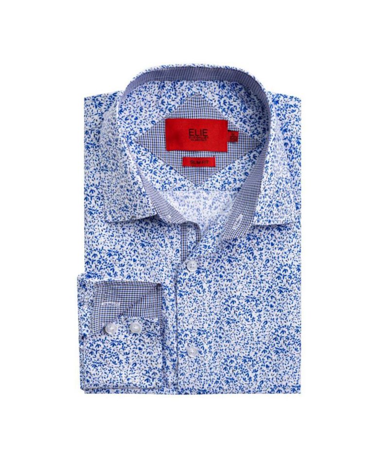 Men's Slim Fit Floral Button-Down Shirt