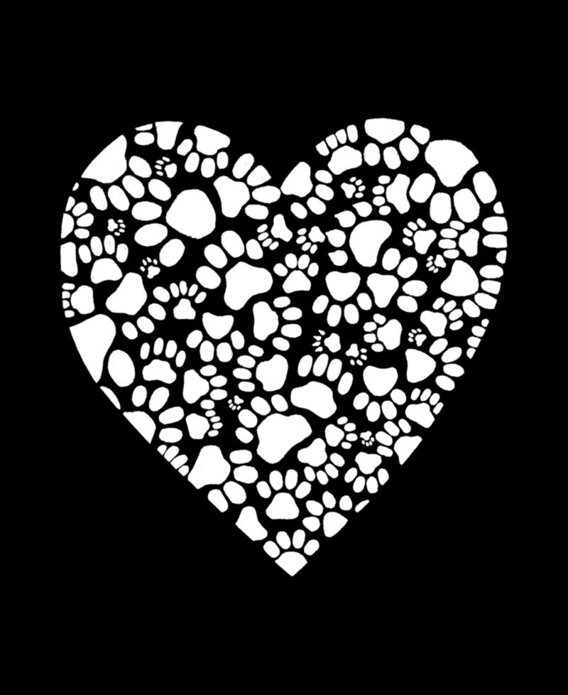Plus Size Paw Prints Heart Word Art V-Neck T-Shirt