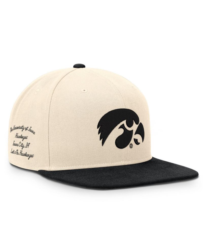 Men's and Women's Natural/Black Iowa Hawkeyes Campus Prep snapback Hat
