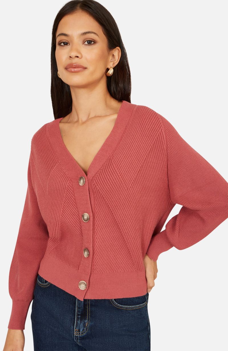 Women's Relaxed Fit With Stitch Detail Cardigan