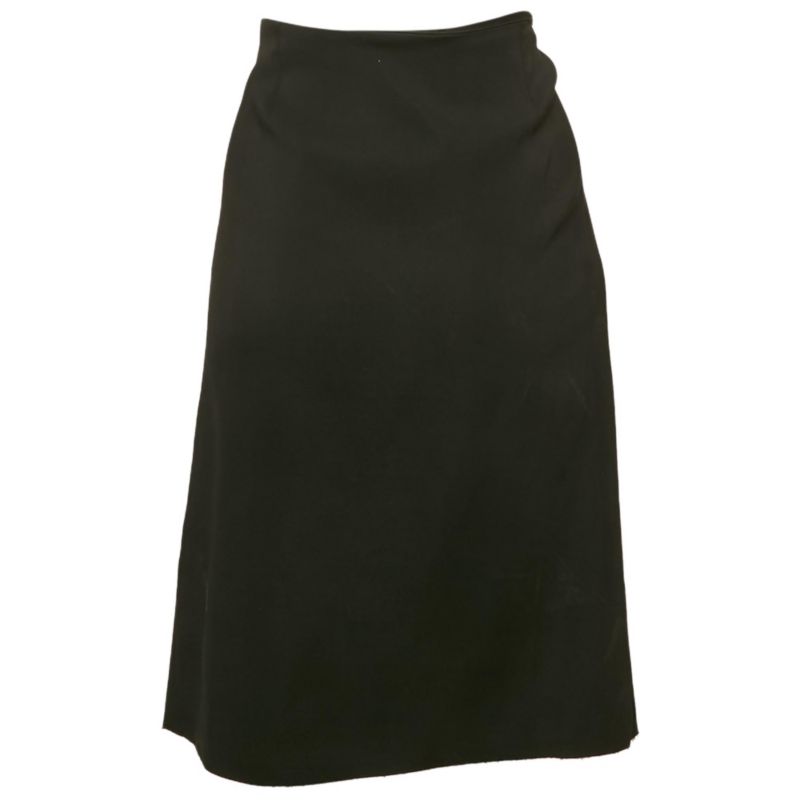 Women's Black Sateen Drape Detail Pencil Skirt