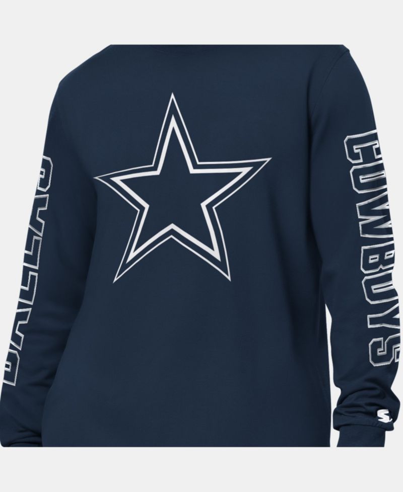 Men's Navy Dallas Cowboys Clutch Hit II Long-Sleeve T-Shirt