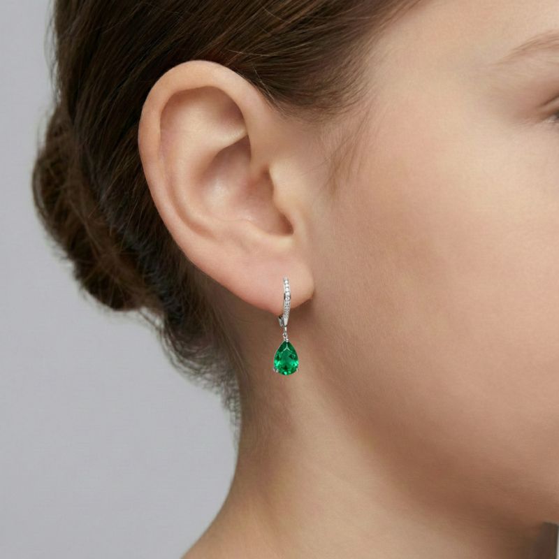Dainty White Gold Plated Pear CZ Extra Mini Teardrop Earrings