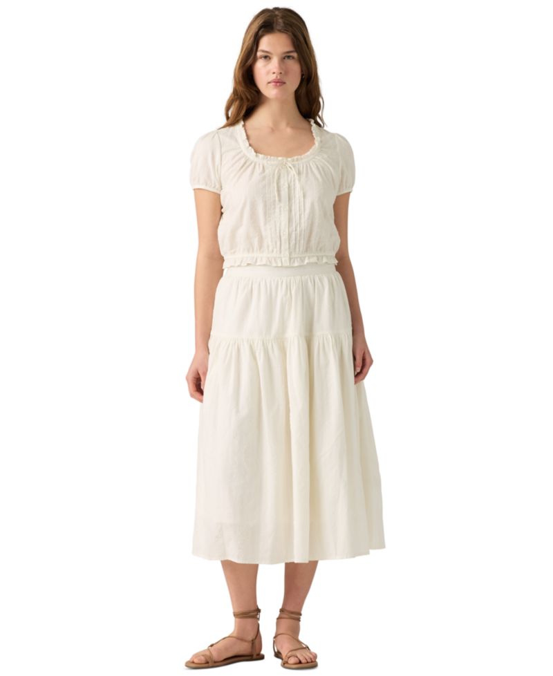 Women's Zip Closure Leonie Midi Skirt
