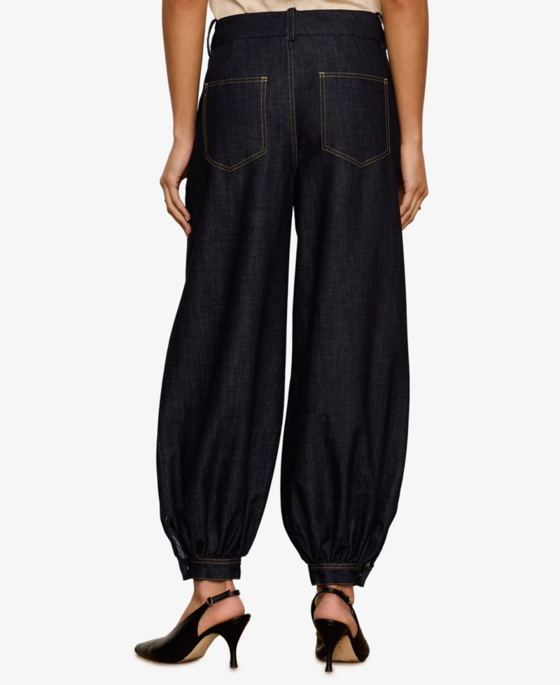 Women's Mid-Rise Balloon-Leg Ankle Jeans