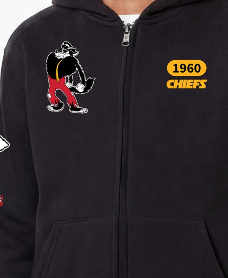 Big Boys and Girls Black Kansas City Chiefs Disney X Champion Full-Zip Hoodie
