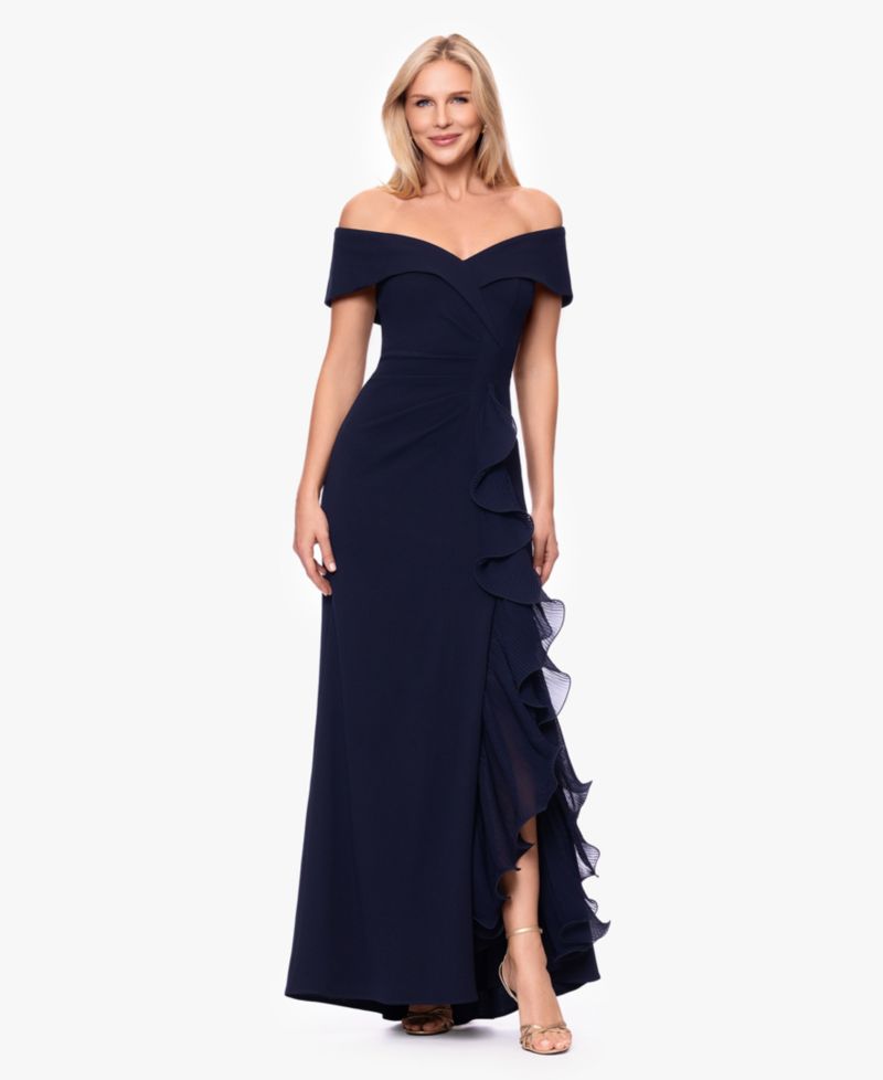 Women's Off-The-Shoulder Ruffled Gown