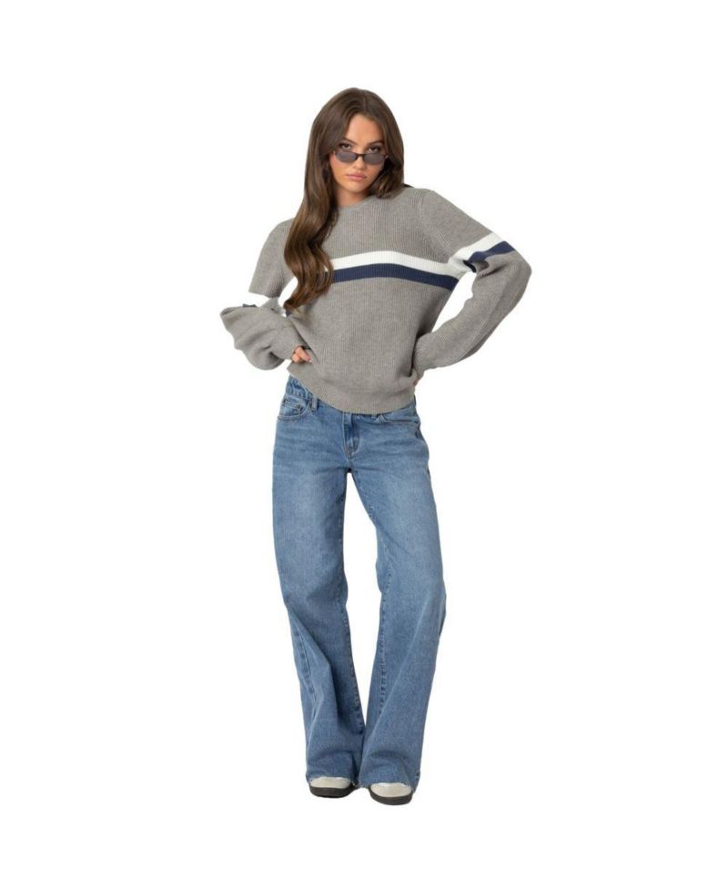 Women's Nautical Striped Oversized Sweater