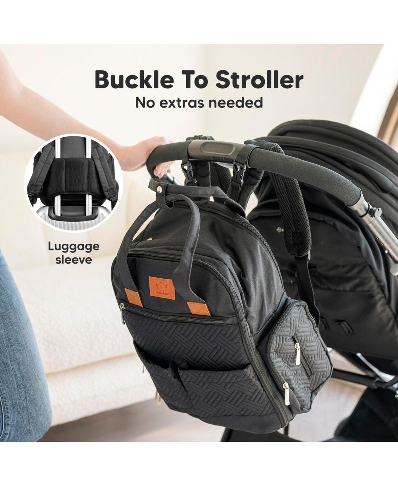 Bree Diaper Bag Backpack, Waterproof Baby Diaper Bags with Changing Pad, Girl, Boy, 2 Kids Travel Essentials
