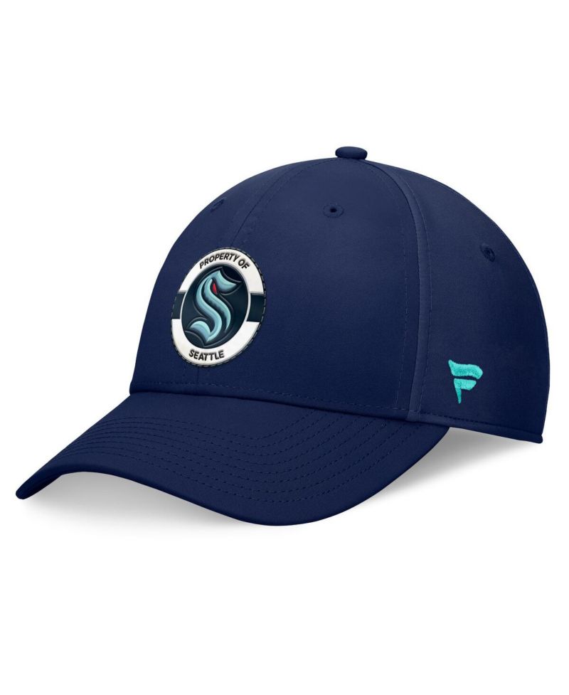 Men's Deep Sea Blue Seattle Kraken Authentic Pro Training Camp Flex Hat