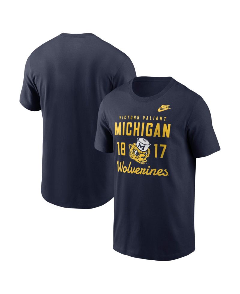 Men's Navy Michigan Wolverines Legacy Stacked Established T-Shirt