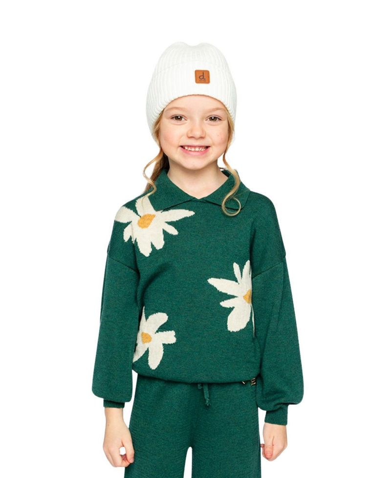 Little and Big Girl (6-12) Knitted Sweater Jasper Printed