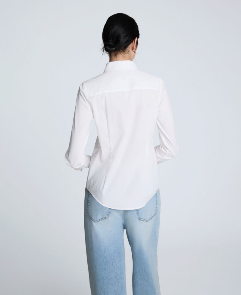 Women's Solid Poplin Button Front Shirt