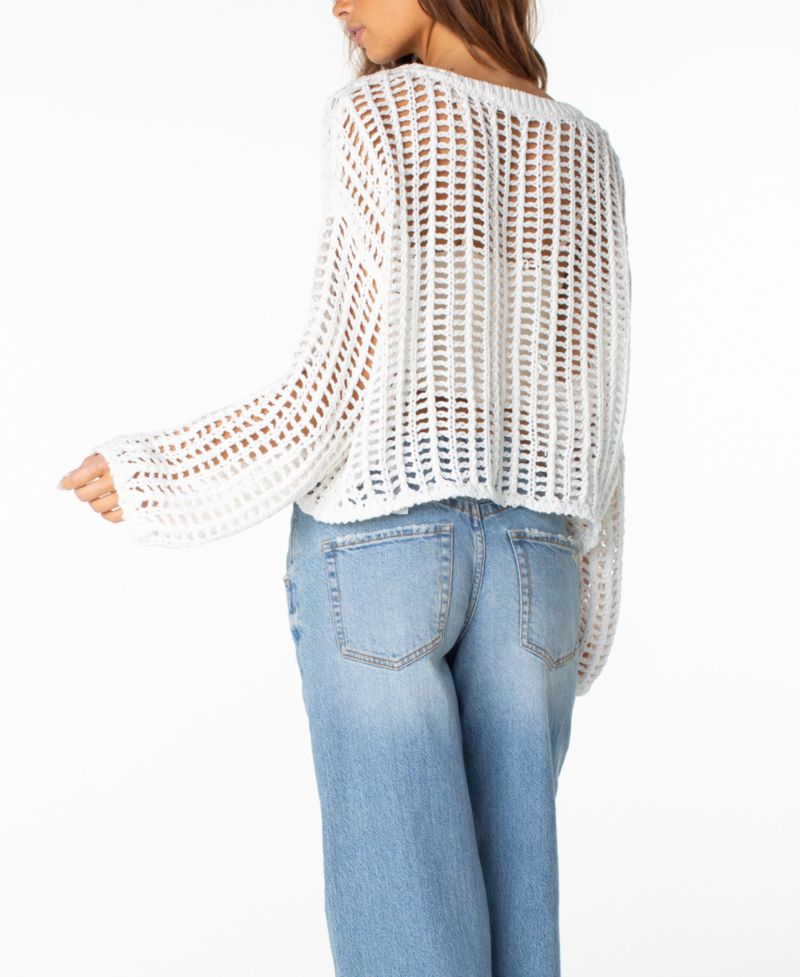 Women's Lost at Sea Open-Knit Cropped Sweater