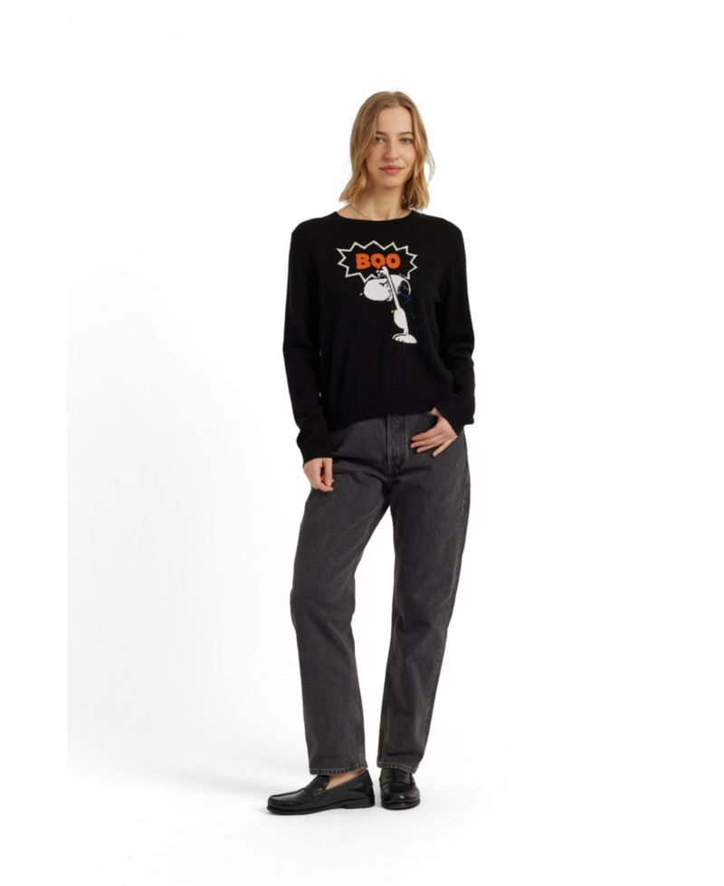 Women's Wool-Cashmere Snoopy Boo Sweater