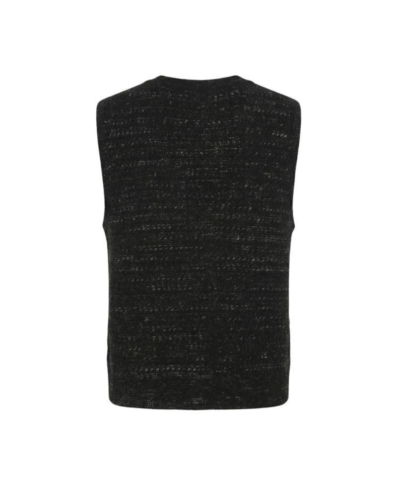 Men's Textured V-Neck Button-Front Knit Vest