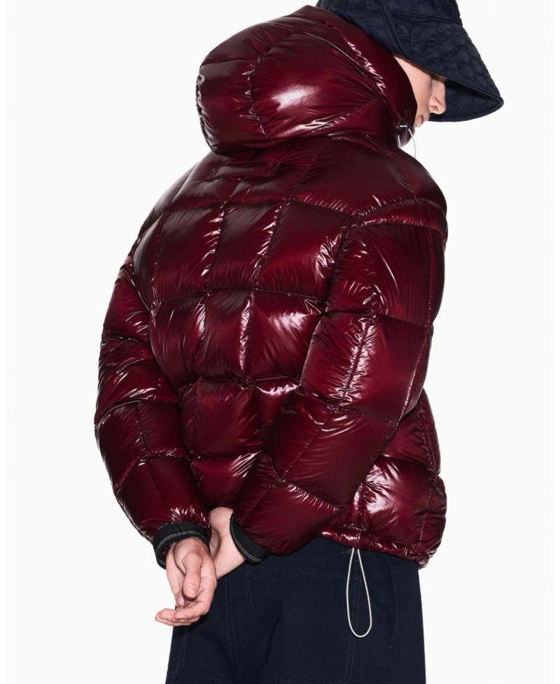 Men's Nylon Metallic Shine Down Hood with Jacket