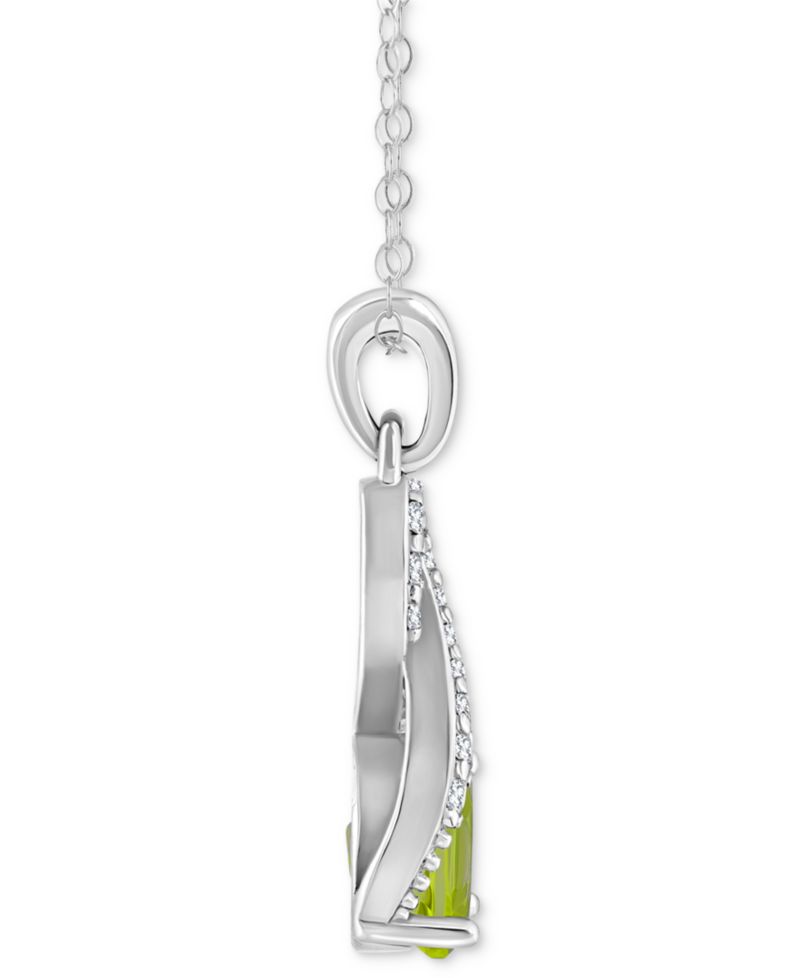 Rhodolite Garnet (1 ct. t.w.) & White Topaz (1/7 ct. t.w.) Looped 18" Pendant Necklace in Sterling Silver (Also in Citrine, Amethyst, Blue Topaz, & Peridot)