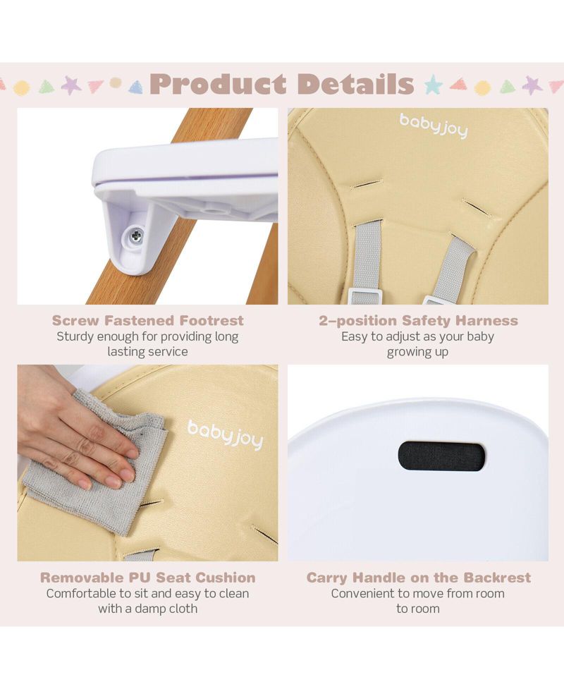 Kids 4-in-1 Convertible High Chair Feeding Chair with Adjustable Tray