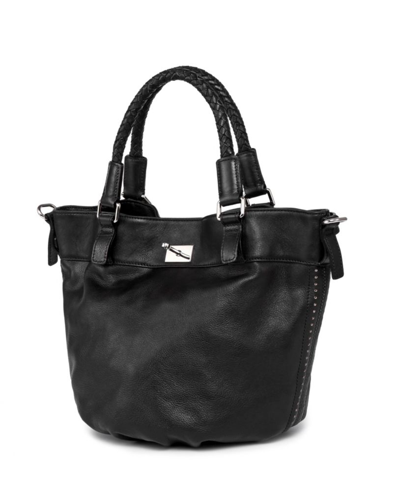 Pumpkin Small Leather Crossbody Bucket Bag