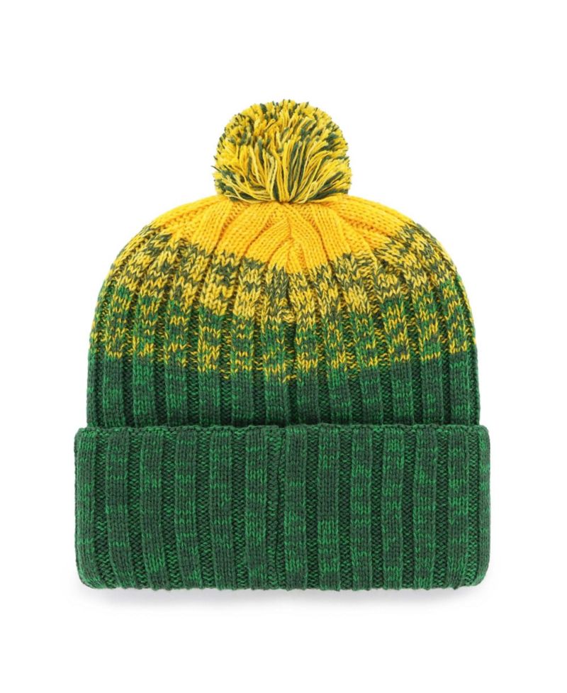 47 Brand Men's Green Oakland Athletics Cascade Cuffed Knit Hat with Pom