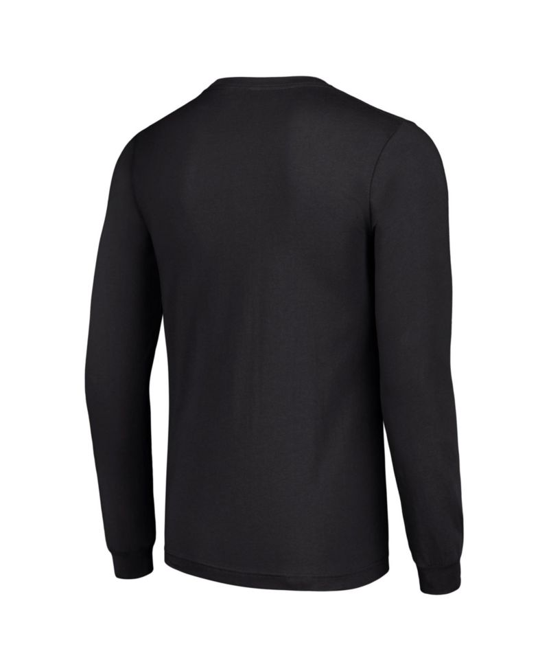 Men's Black Minnesota Vikings Half Helmet Logo Long Sleeve T-Shirt