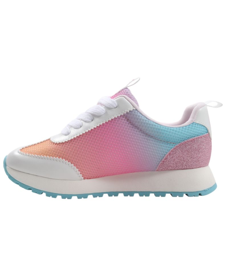 Girls' Rosa Wide Glitter Logo Lace-Up Sneakers